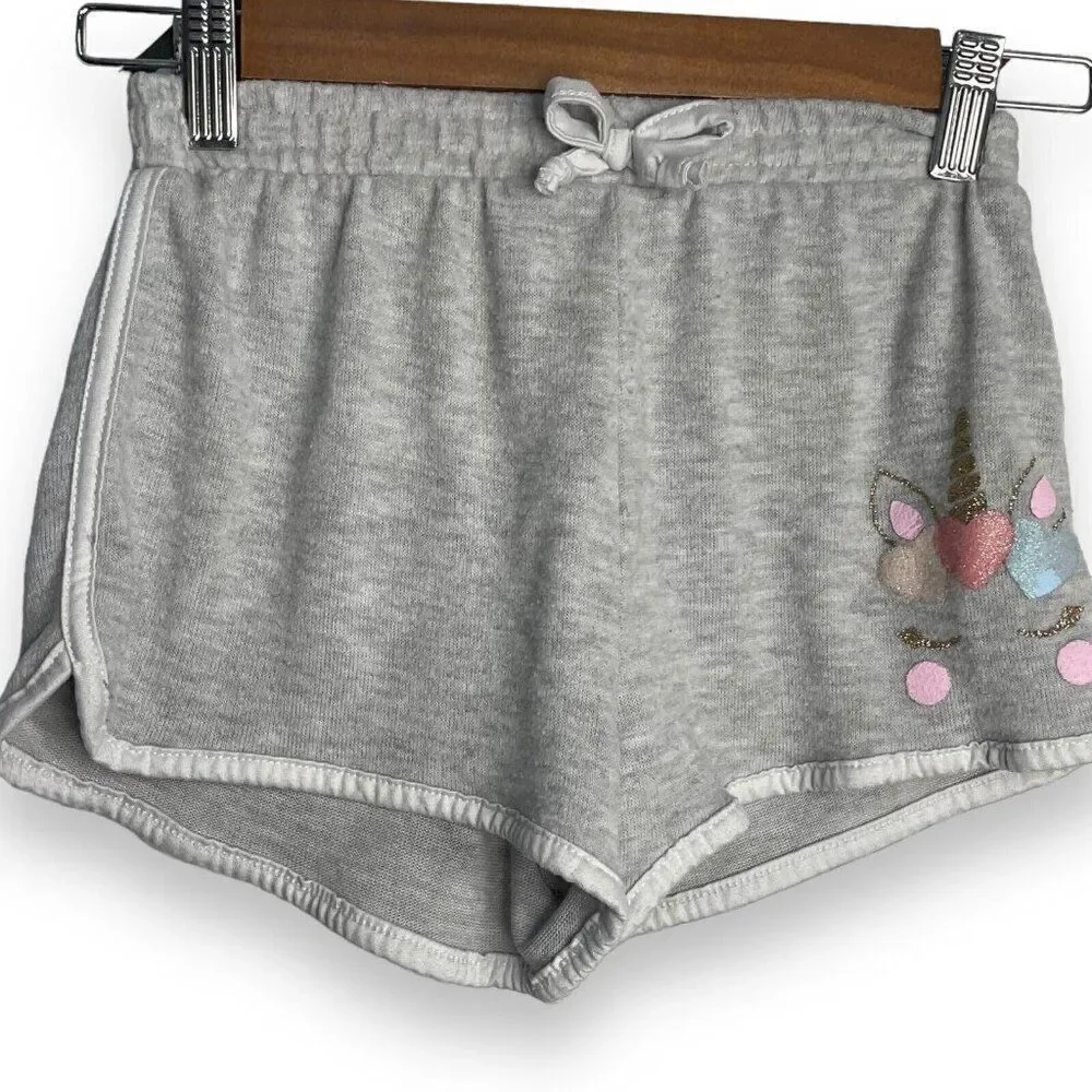 Unicorn B Tween Sweat Shorts Girls 8 Gray Casual Graphic Print Athleisure Play - Picture 1 of 7